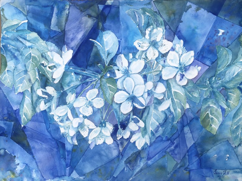 blommor,abstrakt,blå
