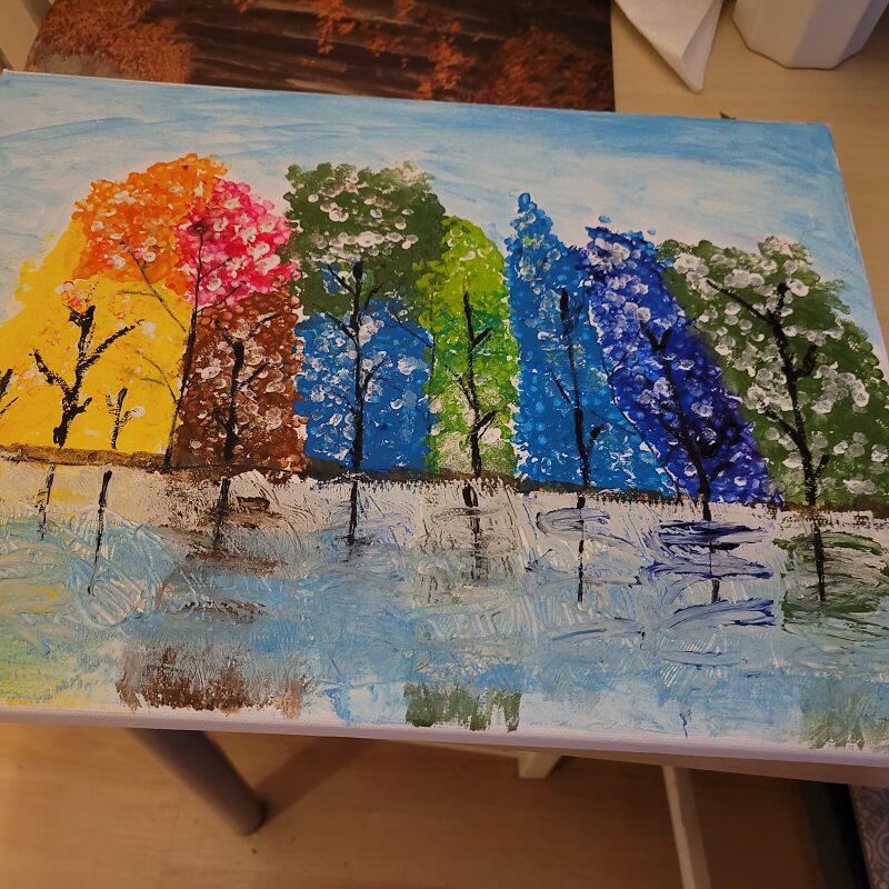 Träd,Färger,Akryl