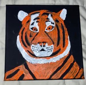 Konst,Tigern,Djur. Tigern
Målad på svart Canvas 20x20
Målat