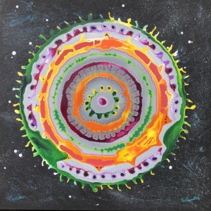Mandala,Abstrakt,Meditation. Original på deep edge canvas