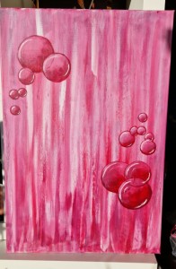 Rosa bubblor. Akryl,Canvas,Bubblor