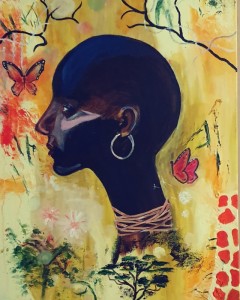 Black Queen. Canvas,Akryl,Vacker