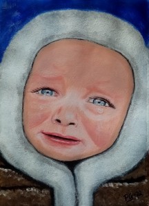When the children cry. porträtt,barn,akryl