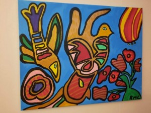 Fågel,Fisk,Duva. Med inspiration av Chagall